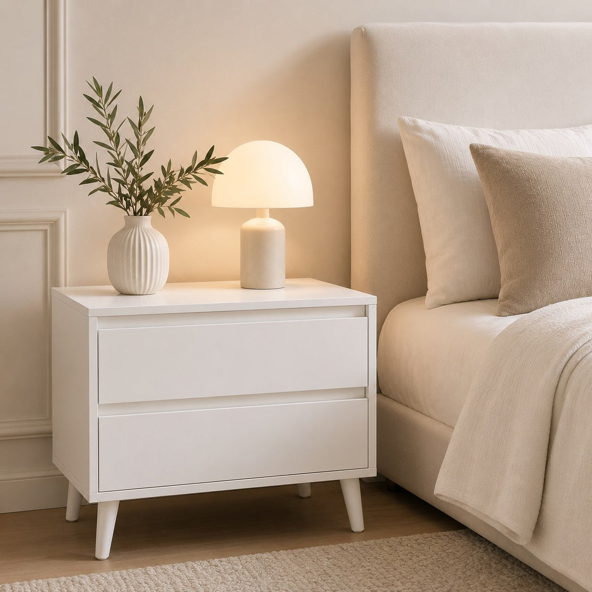 Table de chevet blanche