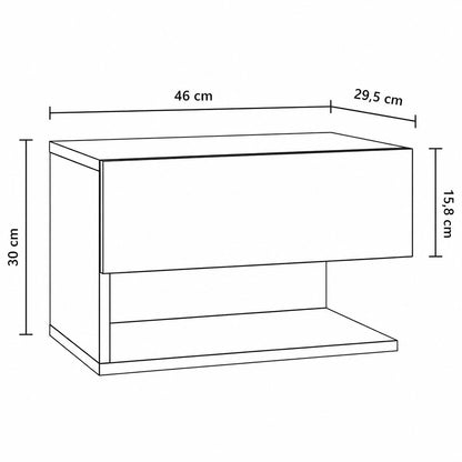 Schéma de mesure de la table de chevet oris