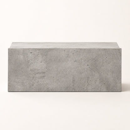 Vue de face d'une table de chevet suspendue effet béton au design minimaliste et contemporain.